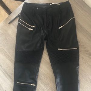 Zara Skinny Biker Leather Pants